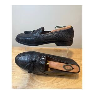 Zelli Made in Italy Crocodile Slip On Loafers w Tassels Size 8.5 M JL